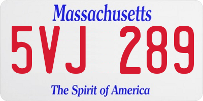 MA license plate 5VJ289