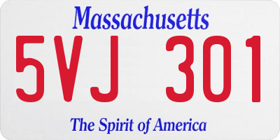 MA license plate 5VJ301