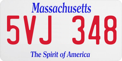 MA license plate 5VJ348