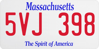 MA license plate 5VJ398
