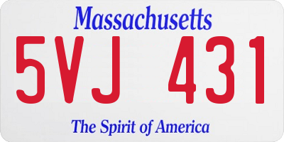 MA license plate 5VJ431