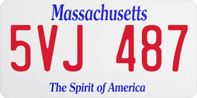 MA license plate 5VJ487