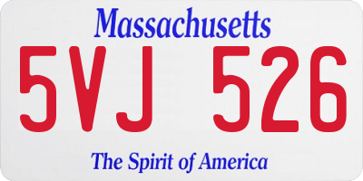 MA license plate 5VJ526