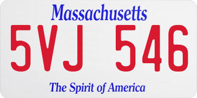 MA license plate 5VJ546