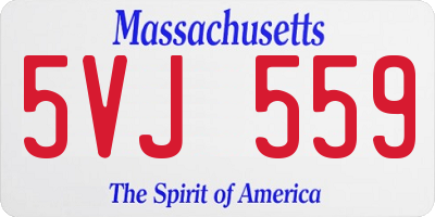 MA license plate 5VJ559