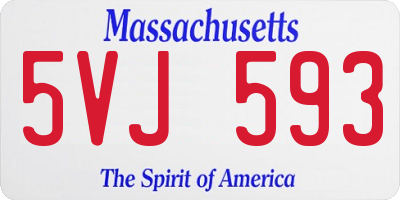 MA license plate 5VJ593