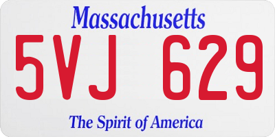MA license plate 5VJ629