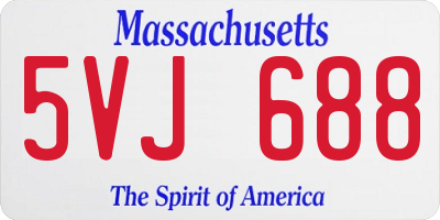 MA license plate 5VJ688