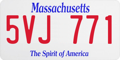 MA license plate 5VJ771