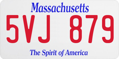 MA license plate 5VJ879