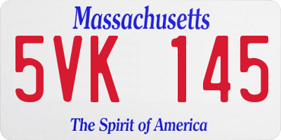 MA license plate 5VK145