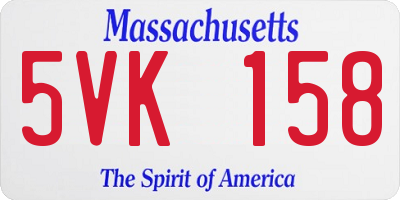 MA license plate 5VK158