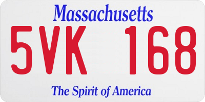 MA license plate 5VK168