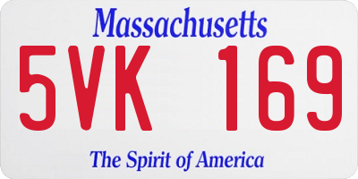 MA license plate 5VK169