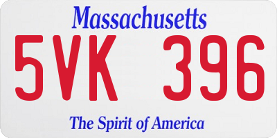 MA license plate 5VK396