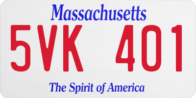 MA license plate 5VK401