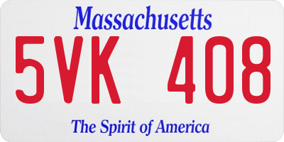 MA license plate 5VK408