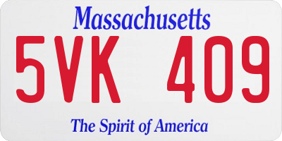 MA license plate 5VK409