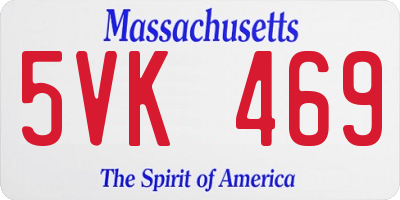 MA license plate 5VK469