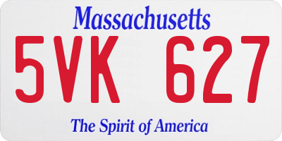 MA license plate 5VK627