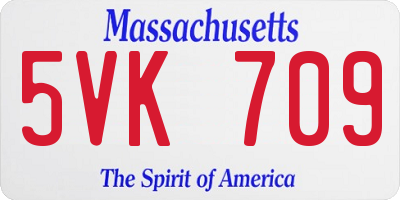 MA license plate 5VK709