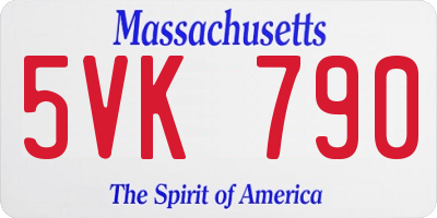 MA license plate 5VK790