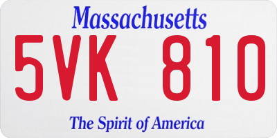 MA license plate 5VK810