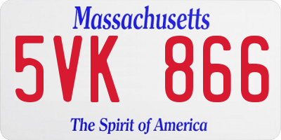 MA license plate 5VK866