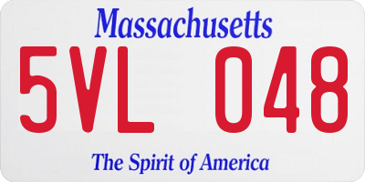 MA license plate 5VL048