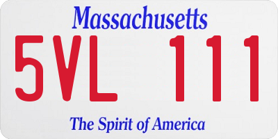 MA license plate 5VL111