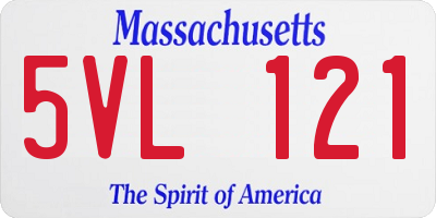 MA license plate 5VL121