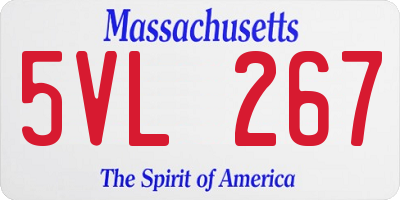 MA license plate 5VL267