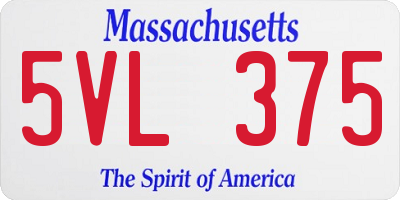MA license plate 5VL375