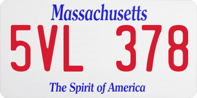 MA license plate 5VL378
