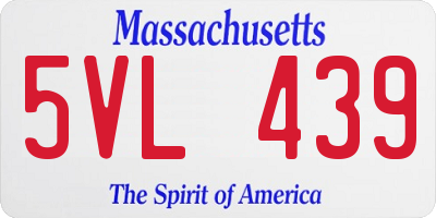 MA license plate 5VL439