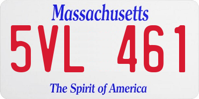 MA license plate 5VL461