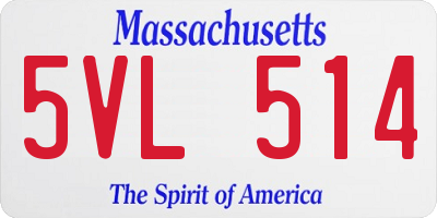 MA license plate 5VL514