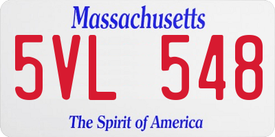 MA license plate 5VL548
