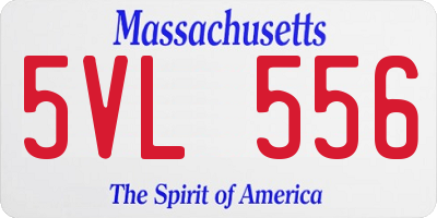 MA license plate 5VL556