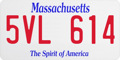 MA license plate 5VL614