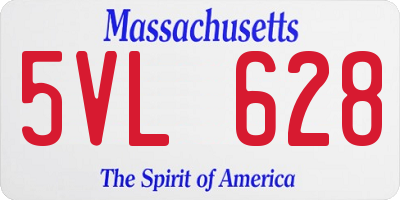 MA license plate 5VL628
