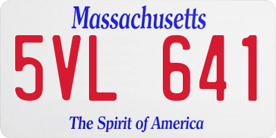 MA license plate 5VL641