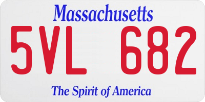 MA license plate 5VL682