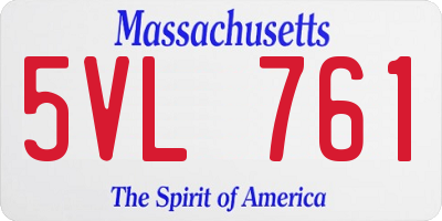 MA license plate 5VL761