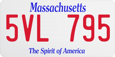 MA license plate 5VL795