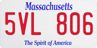 MA license plate 5VL806