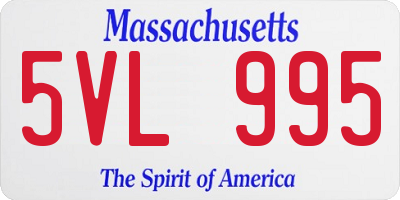 MA license plate 5VL995