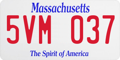 MA license plate 5VM037