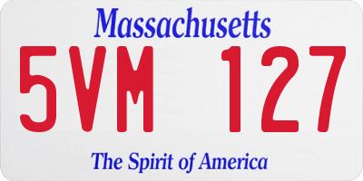 MA license plate 5VM127