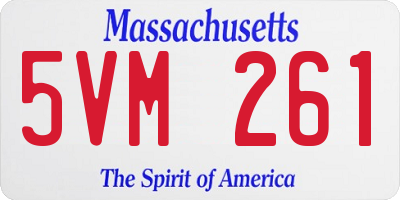 MA license plate 5VM261